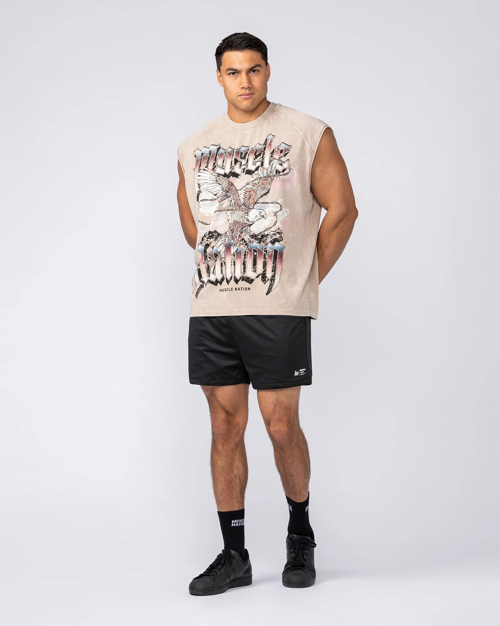Take Flight Vintage Boxy Muscle Tank - Washed Beige - Image 5