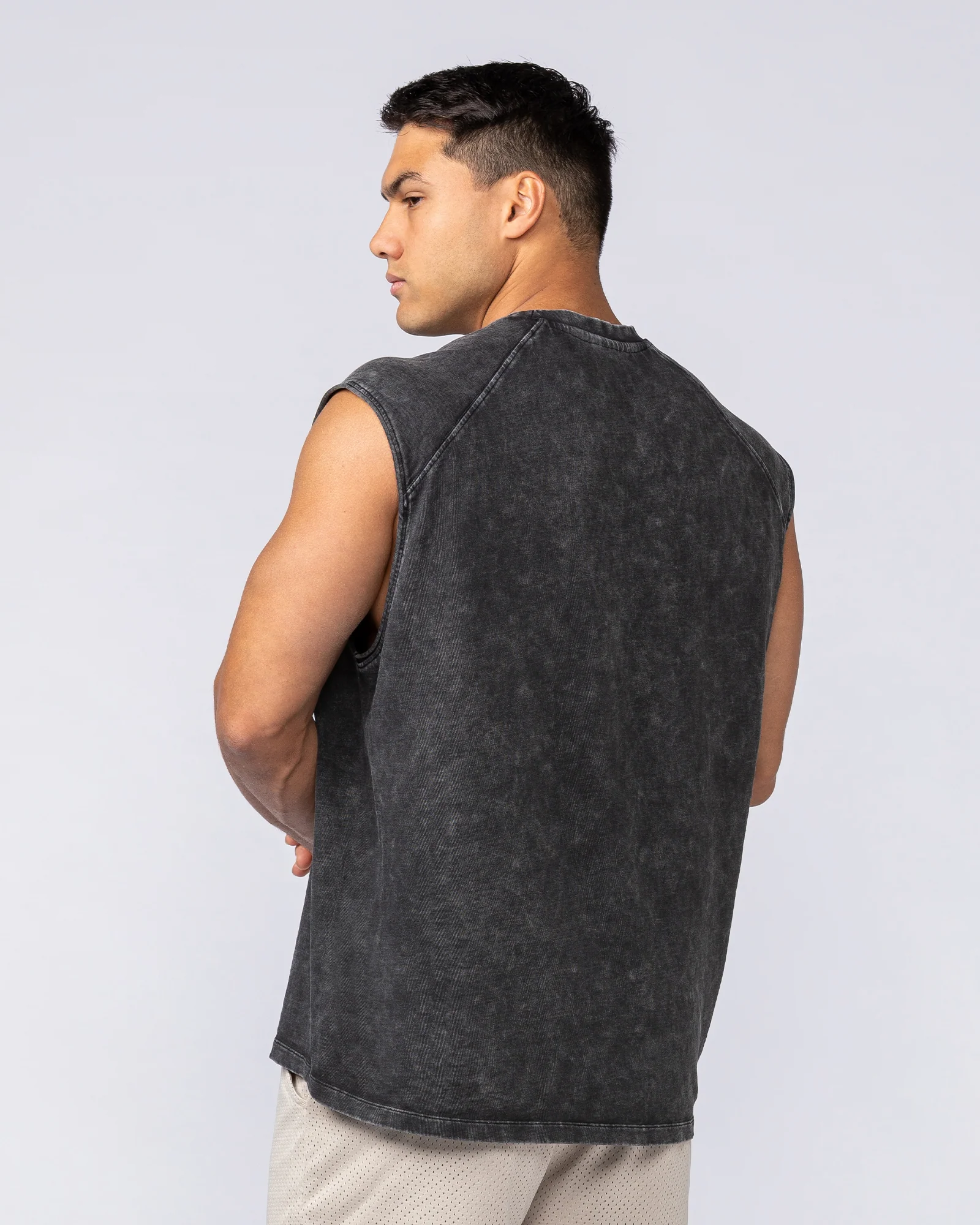 Take Flight Vintage Boxy Muscle Tank - Washed Black - Image 4