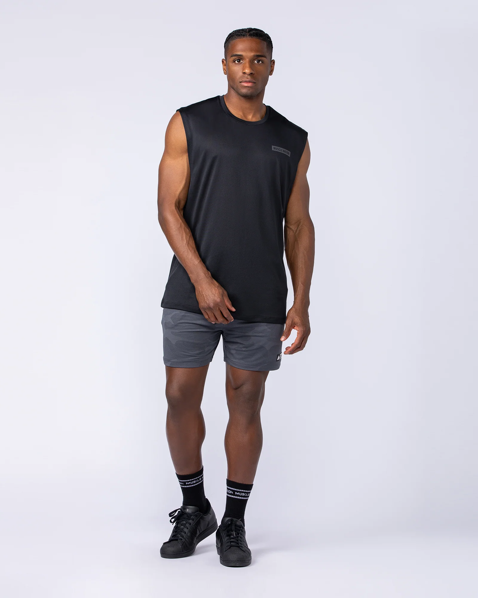 Tech Camo Lay Up 5" Shorts - Dark Grey Camo - Image 6