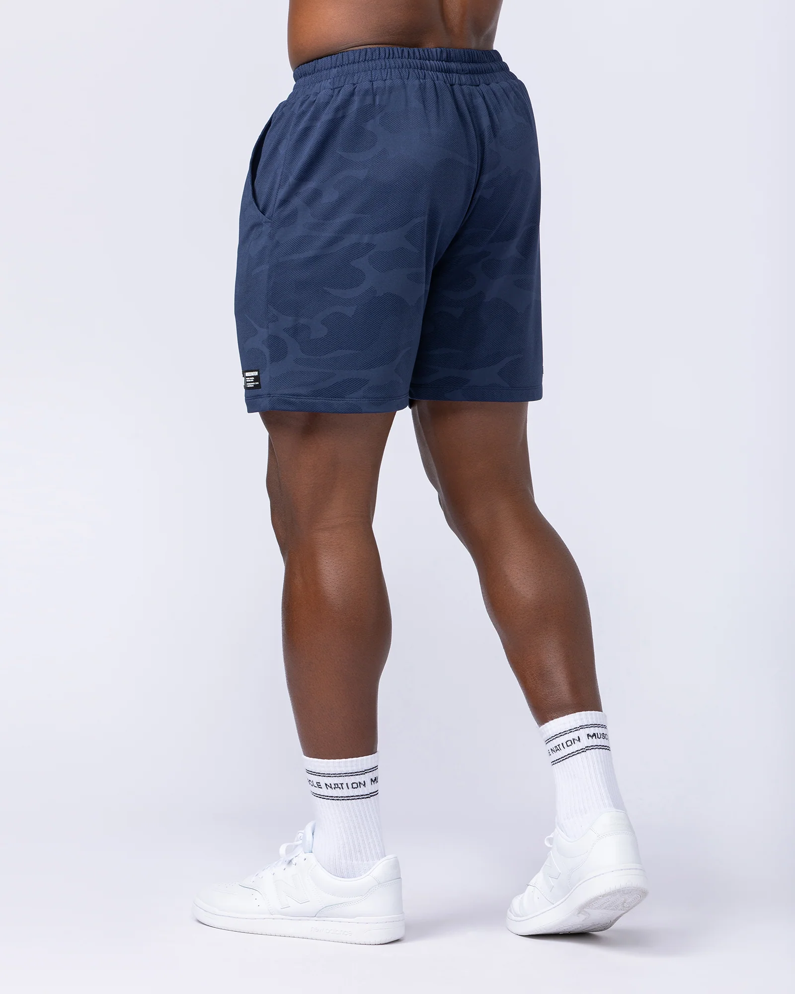 Tech Camo Lay Up 5" Shorts - Navy Camo - Image 4
