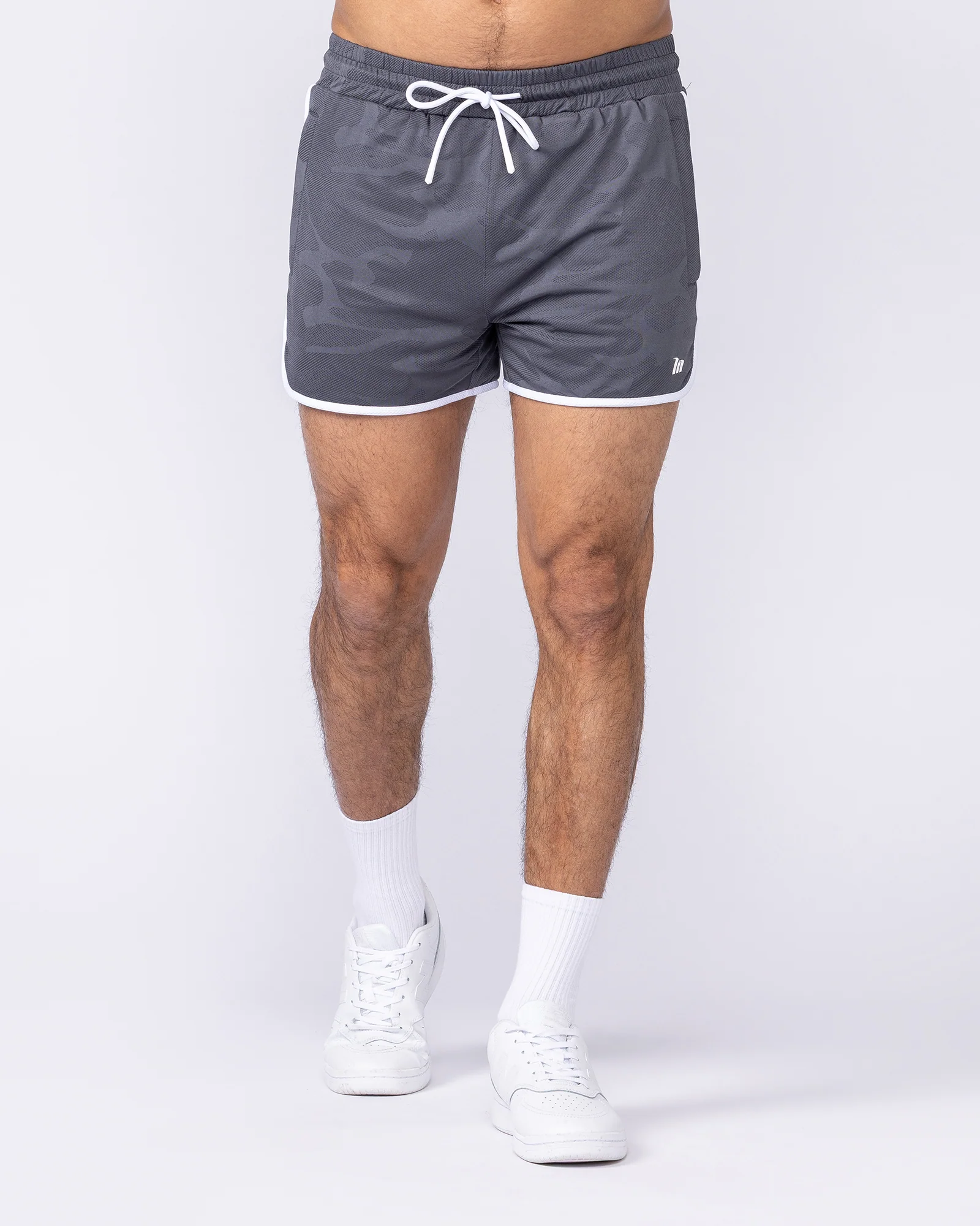 Tech Camo Retro Shorts - Dark Grey Camo - Image 3