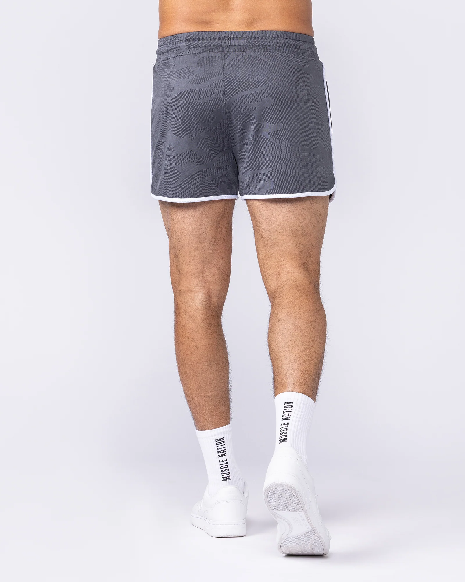 Tech Camo Retro Shorts - Dark Grey Camo - Image 5