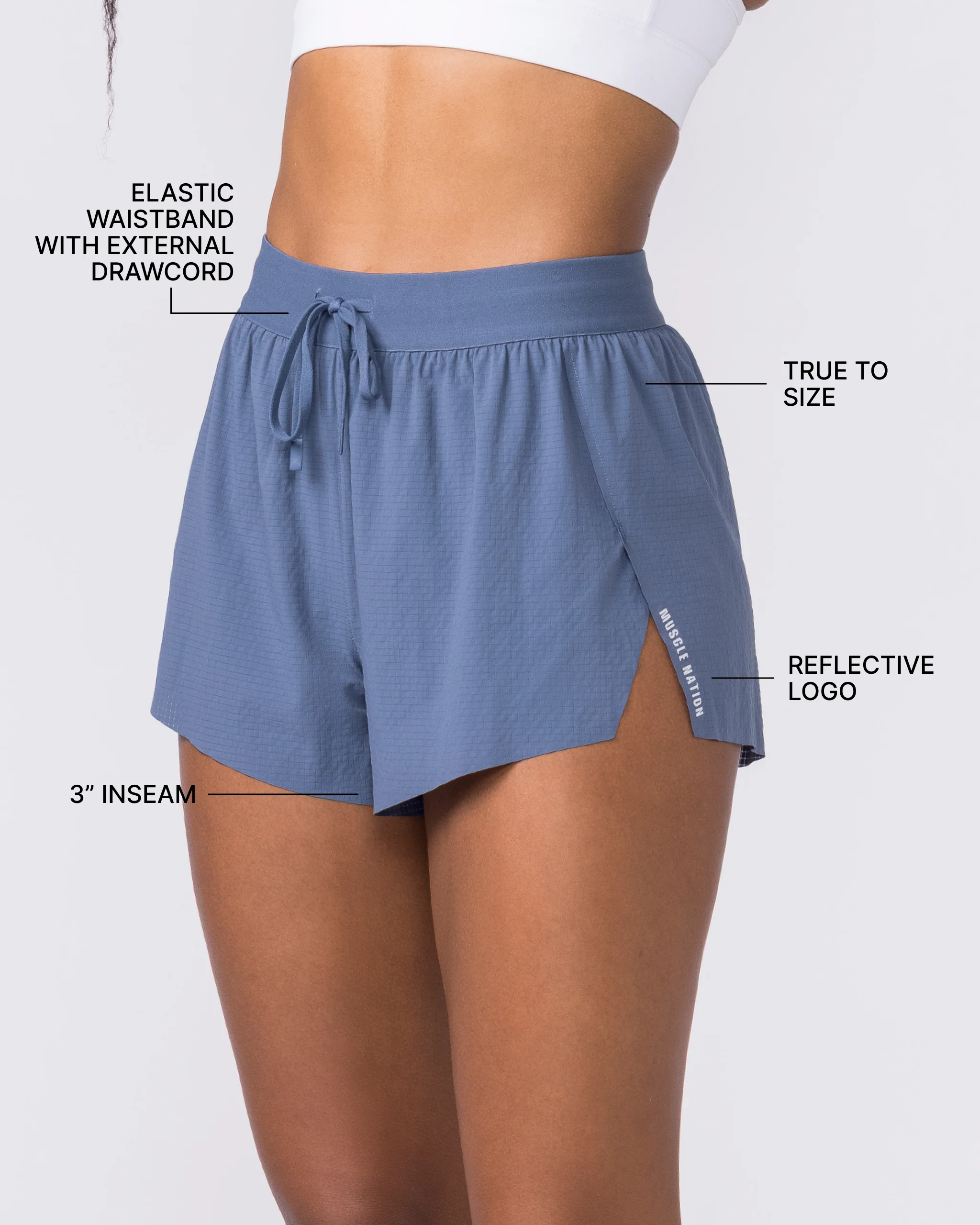 Tempo 3" Run Shorts - Arctic - Image 2