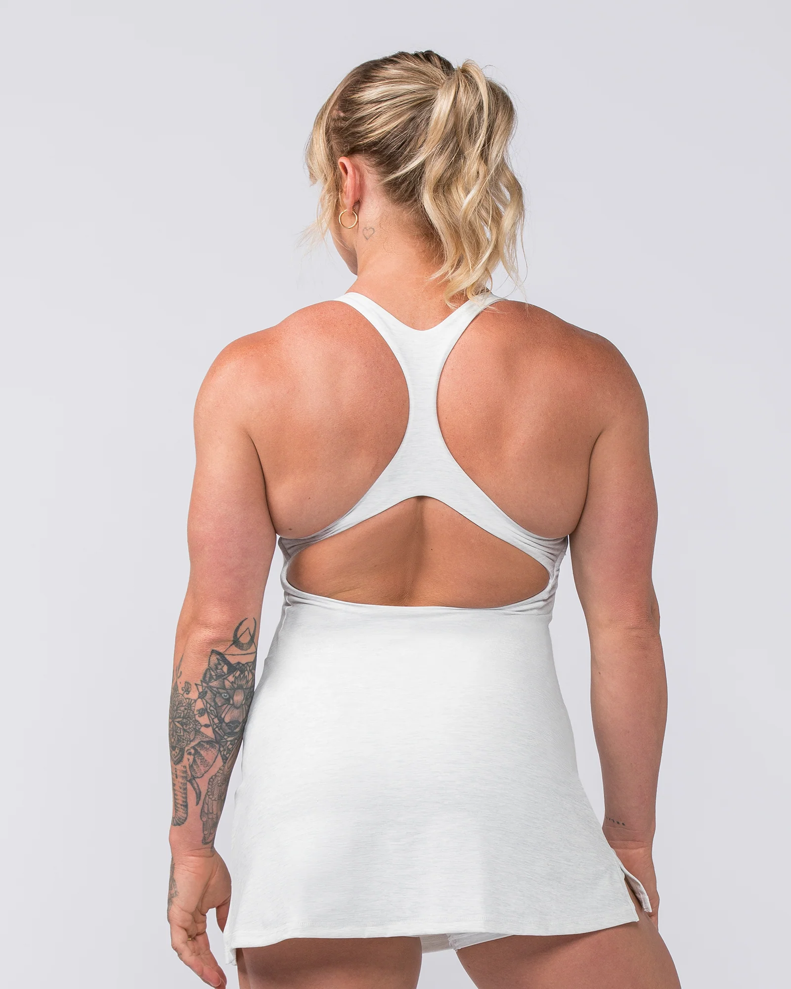 MN x Em King Aura Dress - White Grey Marl - Image 6