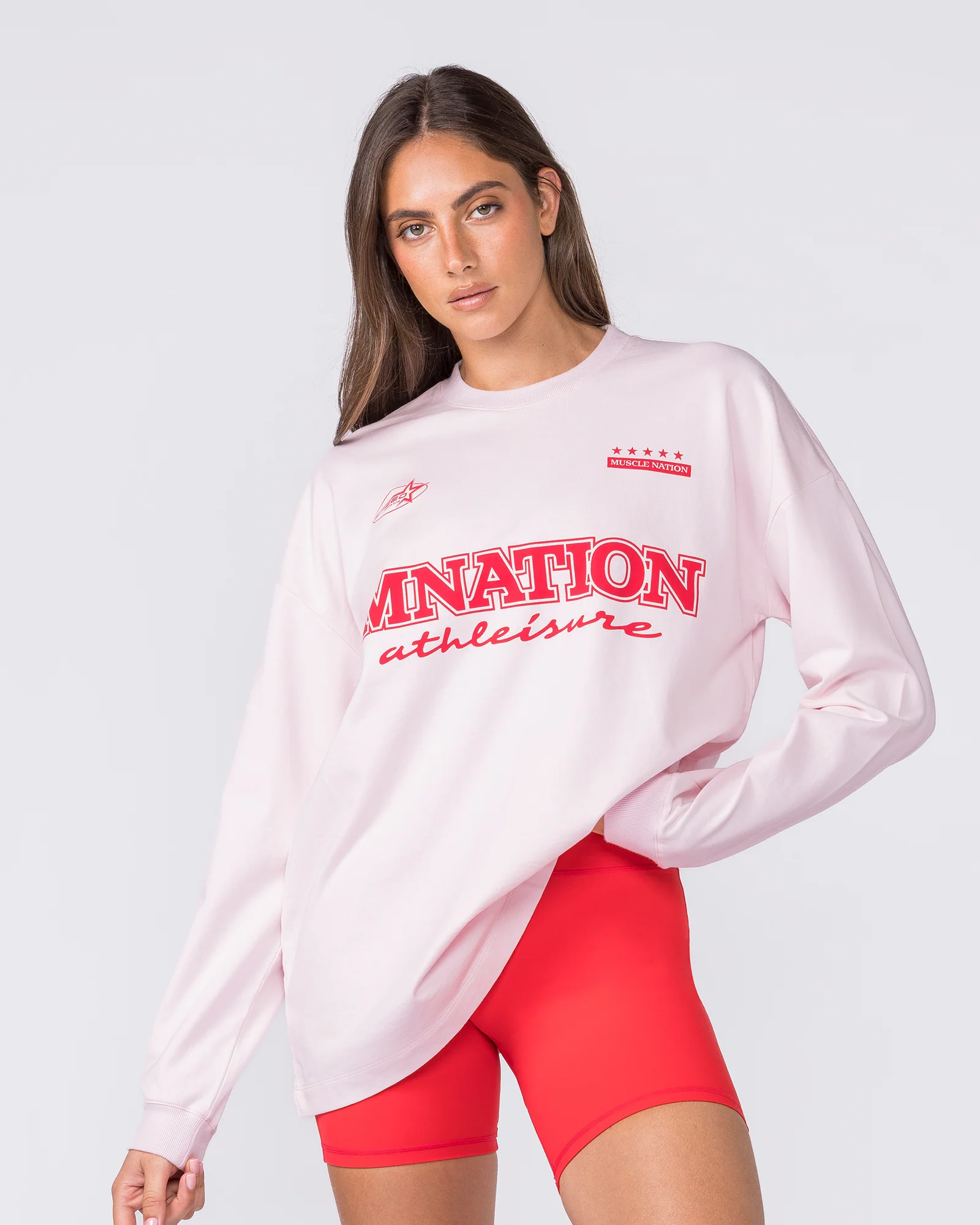 United Loopback Oversized Long Sleeve Top - Babydoll - Image 3