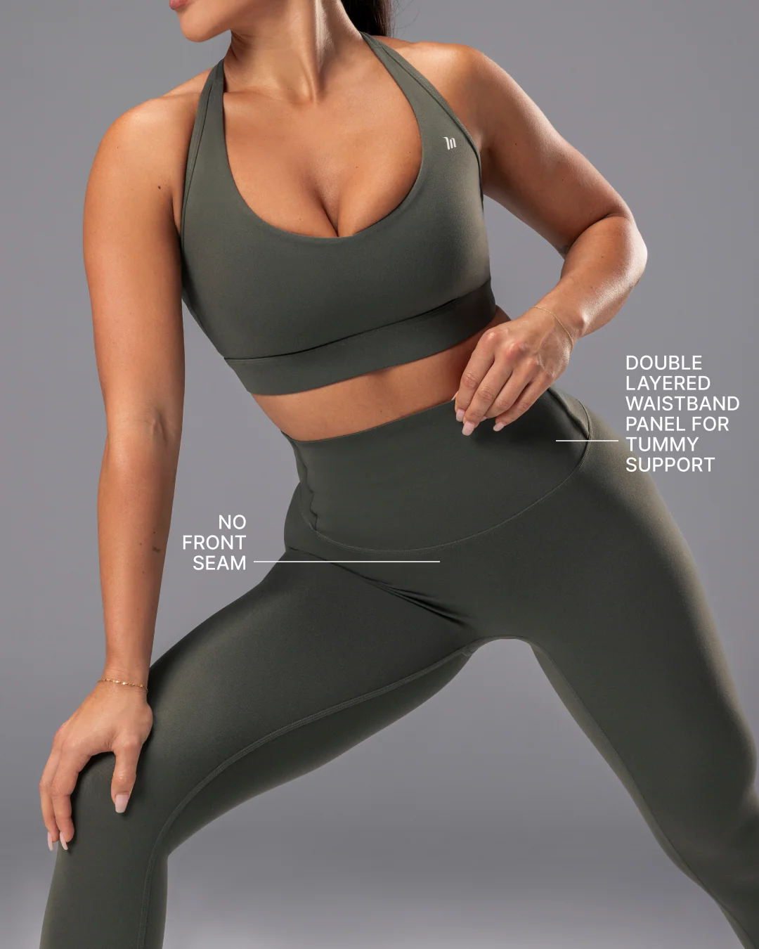 Unrivalled Bare Ankle Length Leggings - Eucalyptus - Image 3