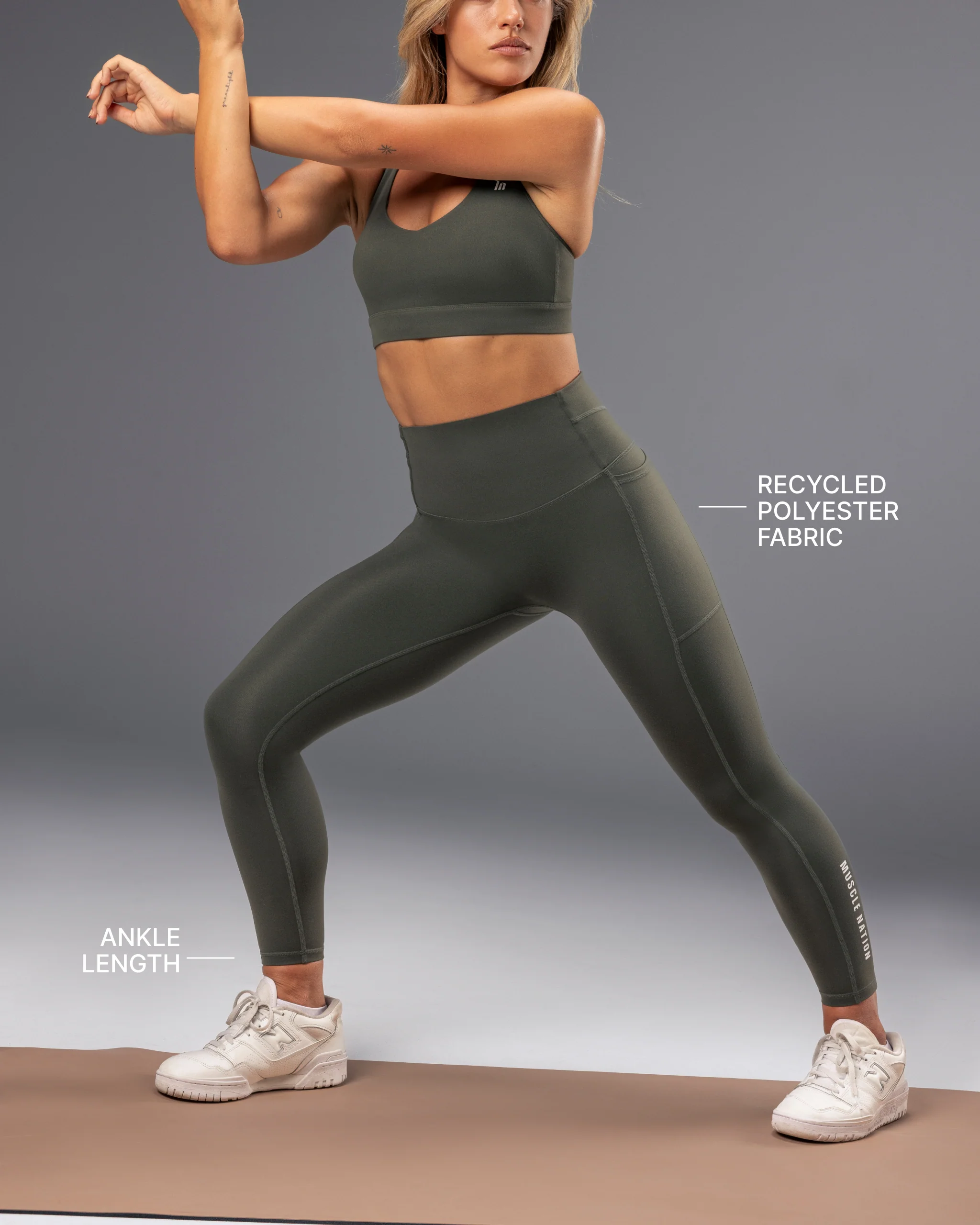 Unrivalled Everyday Pocket Ankle Leggings - Eucalyptus - Image 4