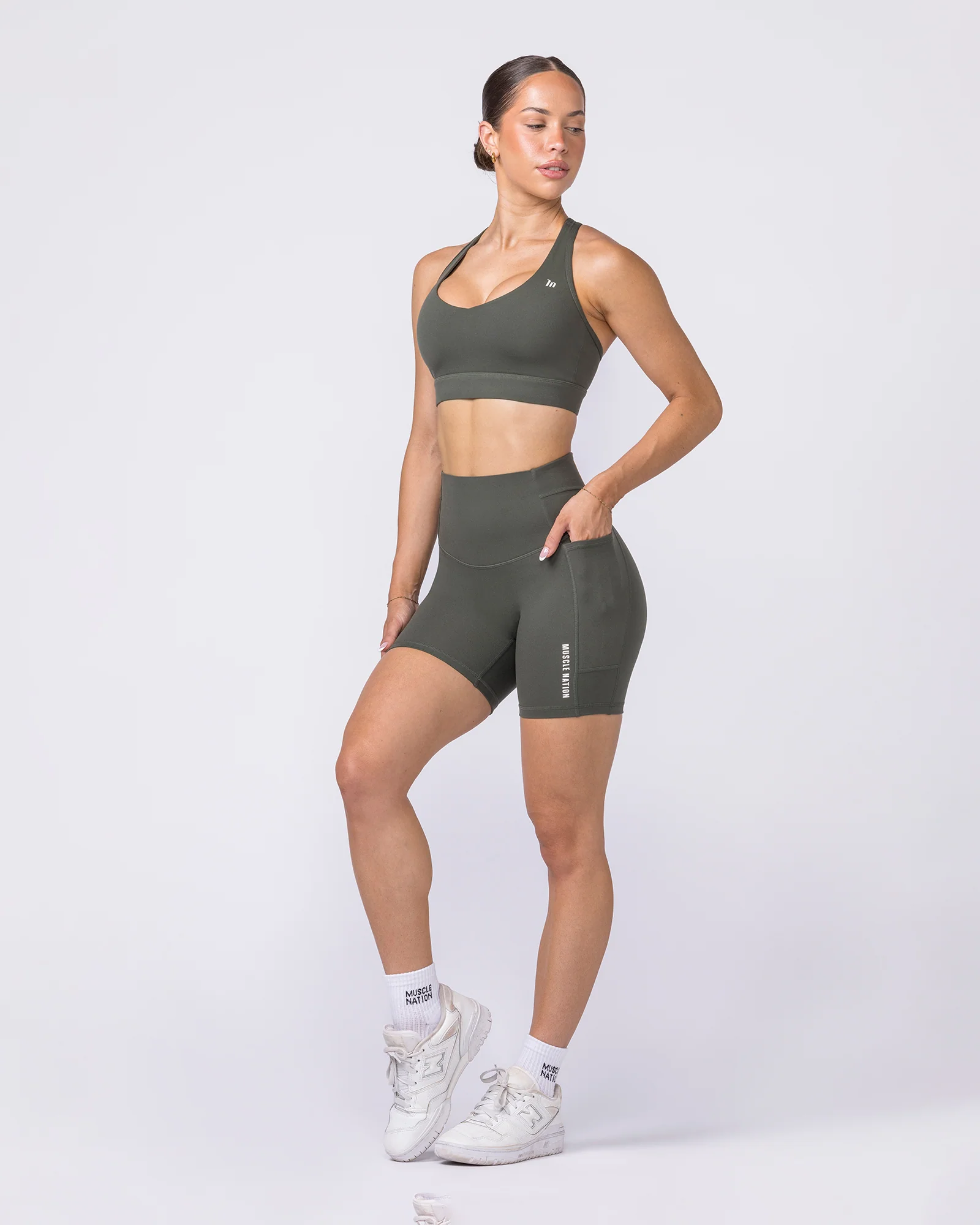 Unrivalled Everyday Pocket Bike Shorts - Eucalyptus - Image 7