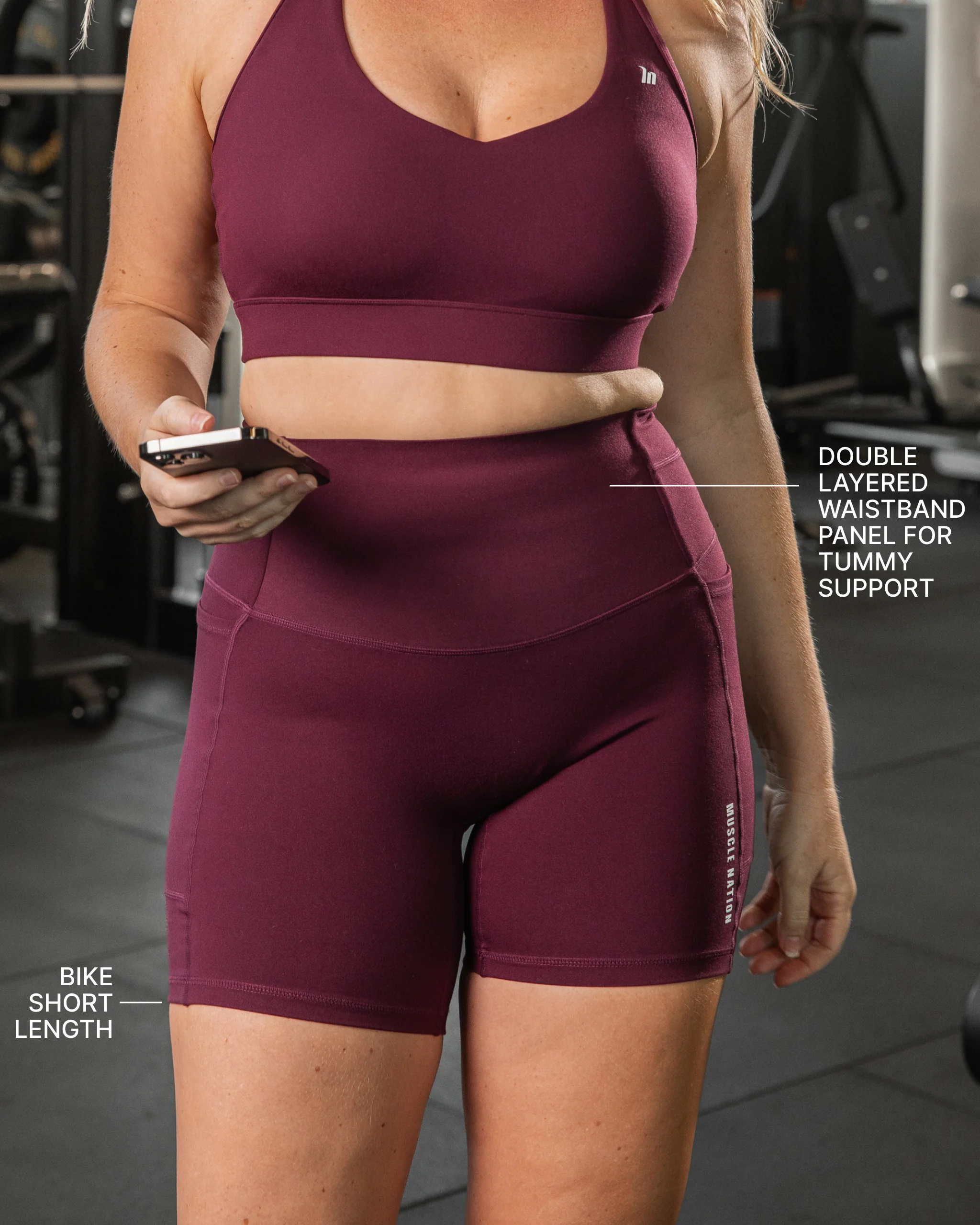 Unrivalled Everyday Pocket Bike Shorts - Sangria - Image 10