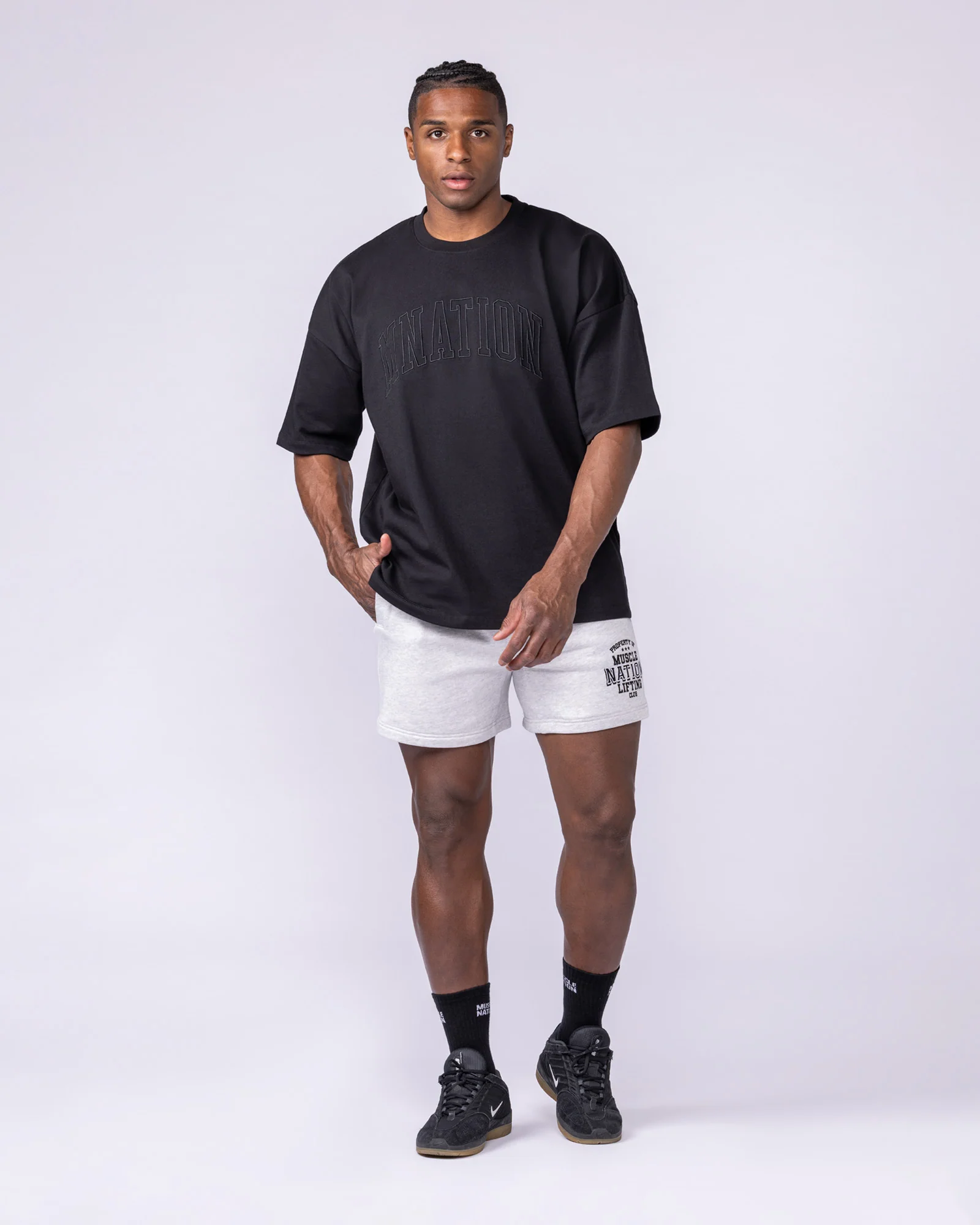 Varsity Oversized Boxy Tee - Black - Image 5