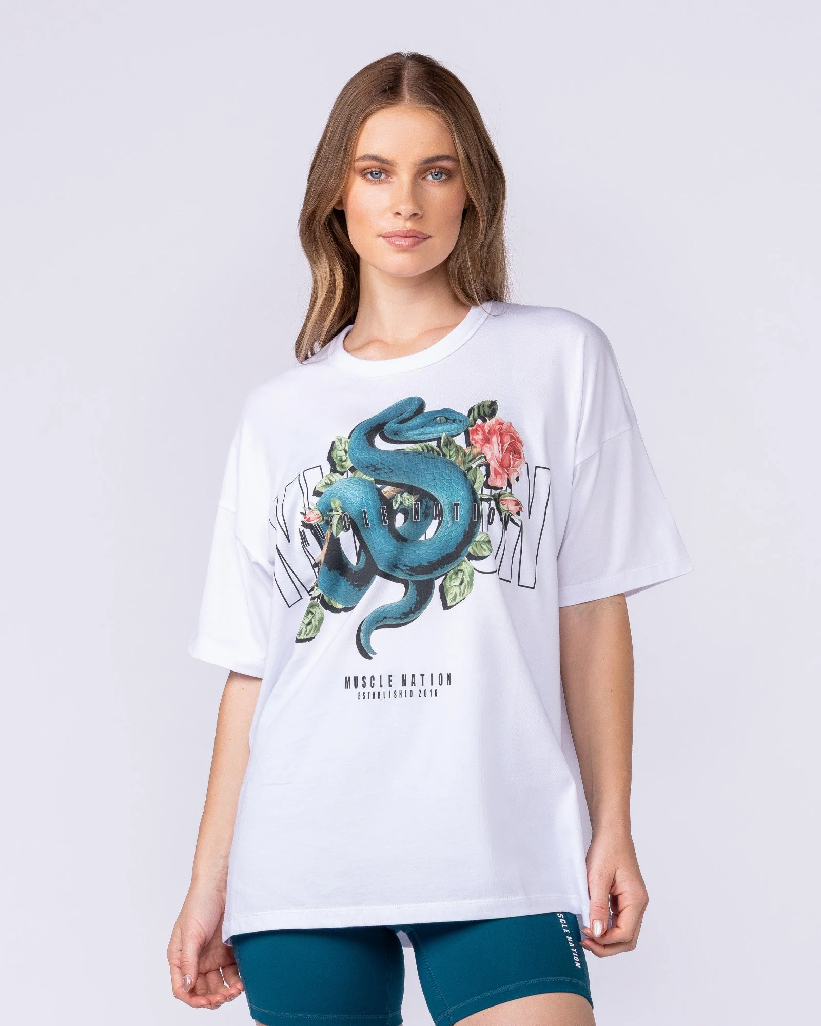 Viper Oversized Tee - White - Image 3