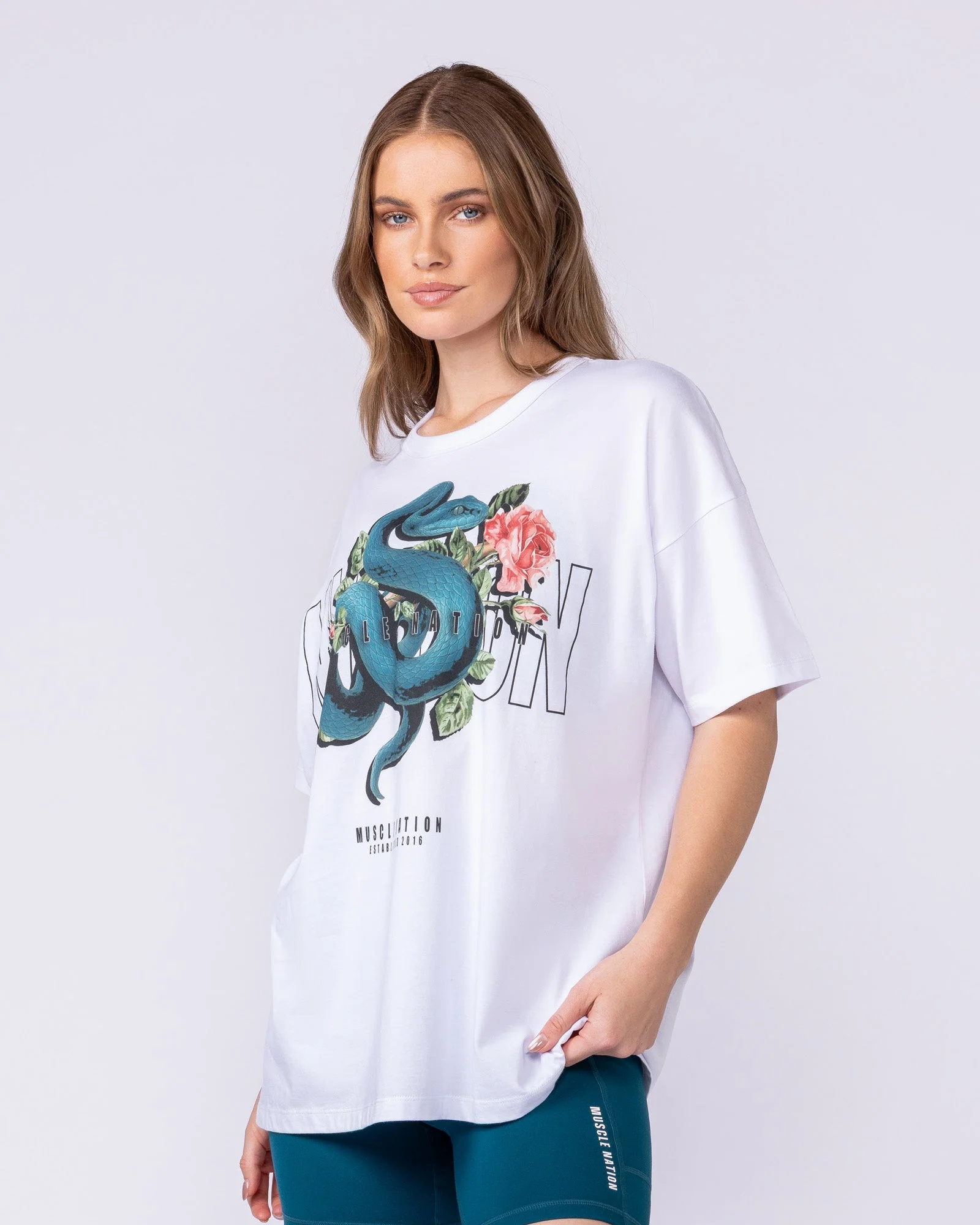 Viper Oversized Tee - White - Image 4