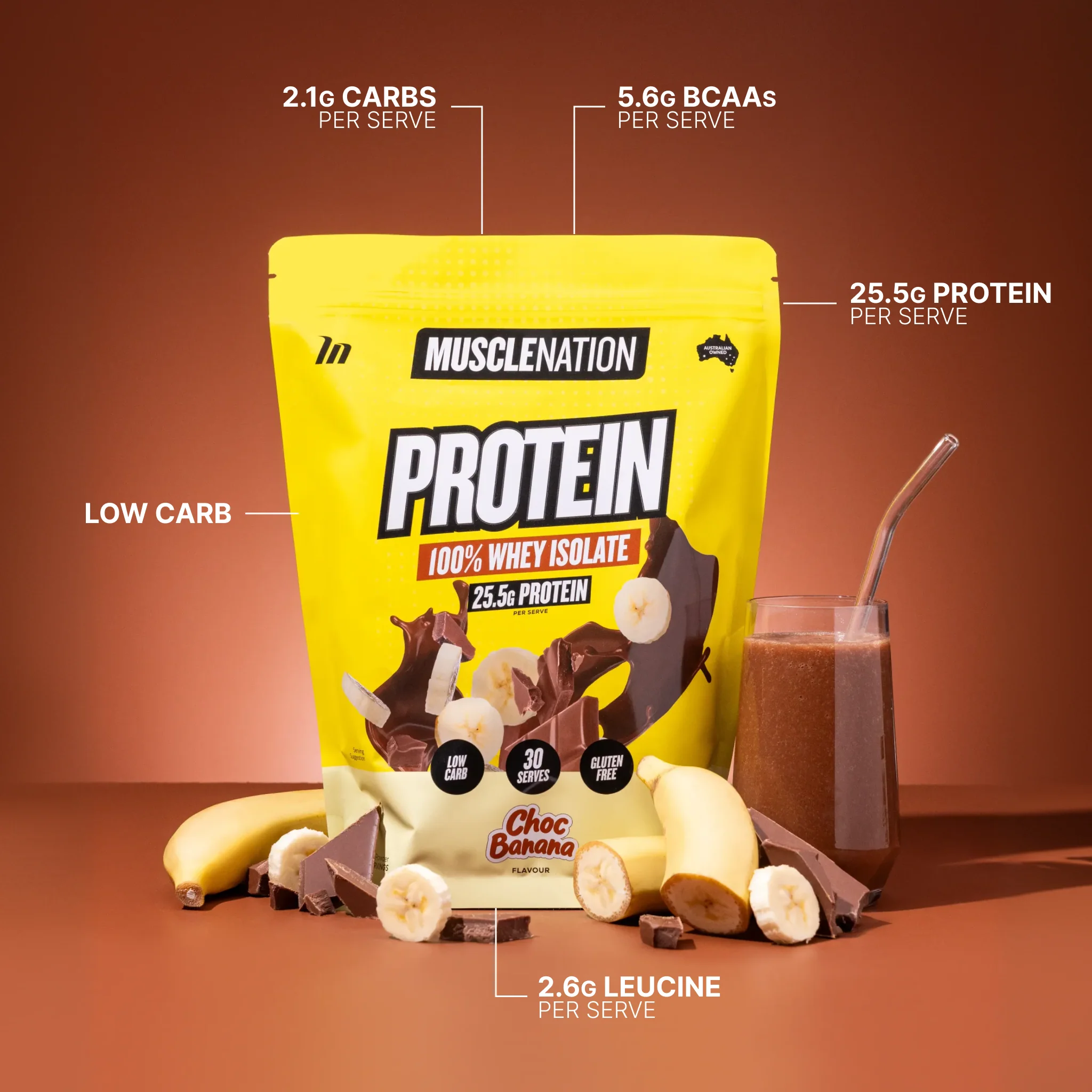 WHEY Protein Isolate - Choc Banana - 30 serves - Image 2