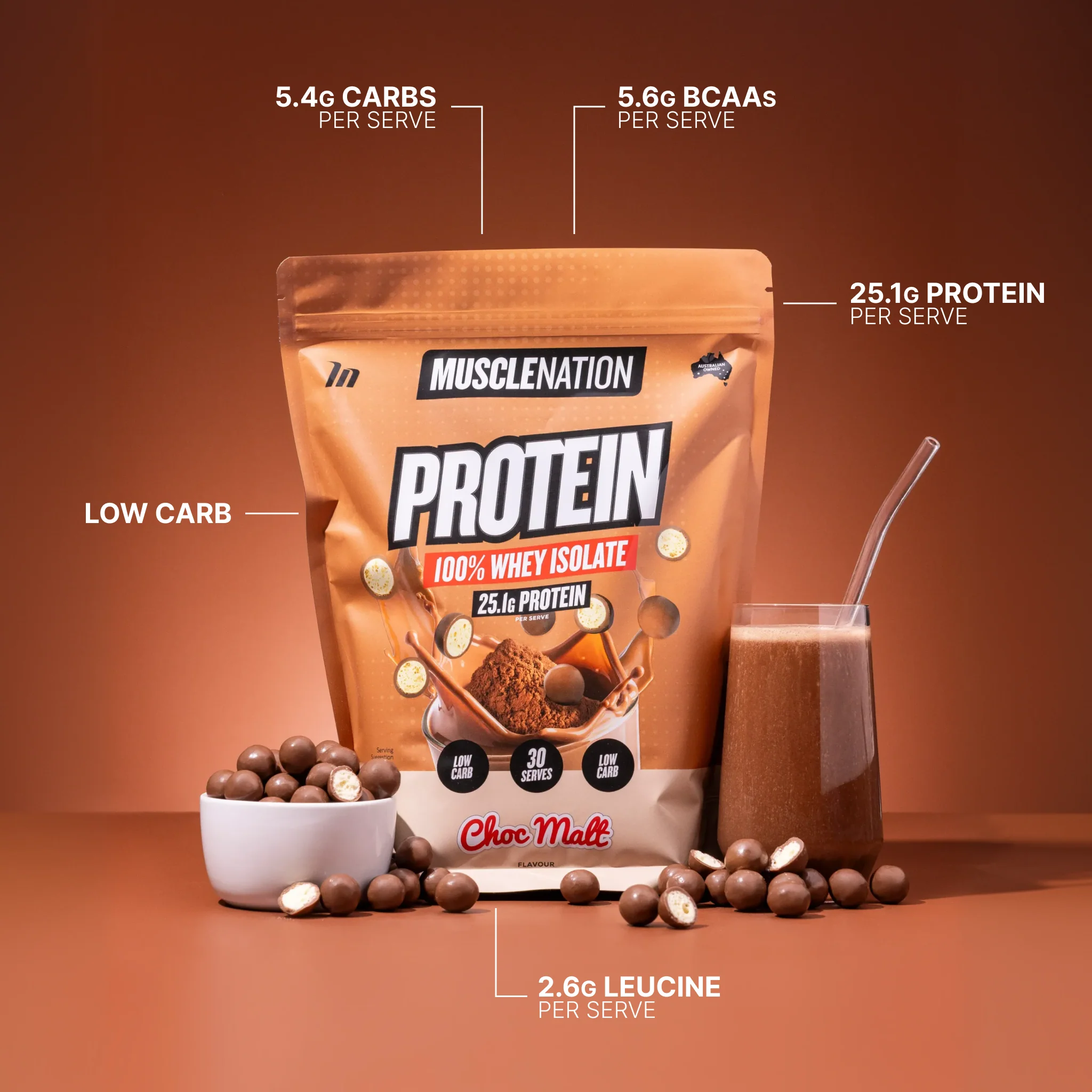 WHEY Protein Isolate - Choc Malt - 30 serves - Image 2