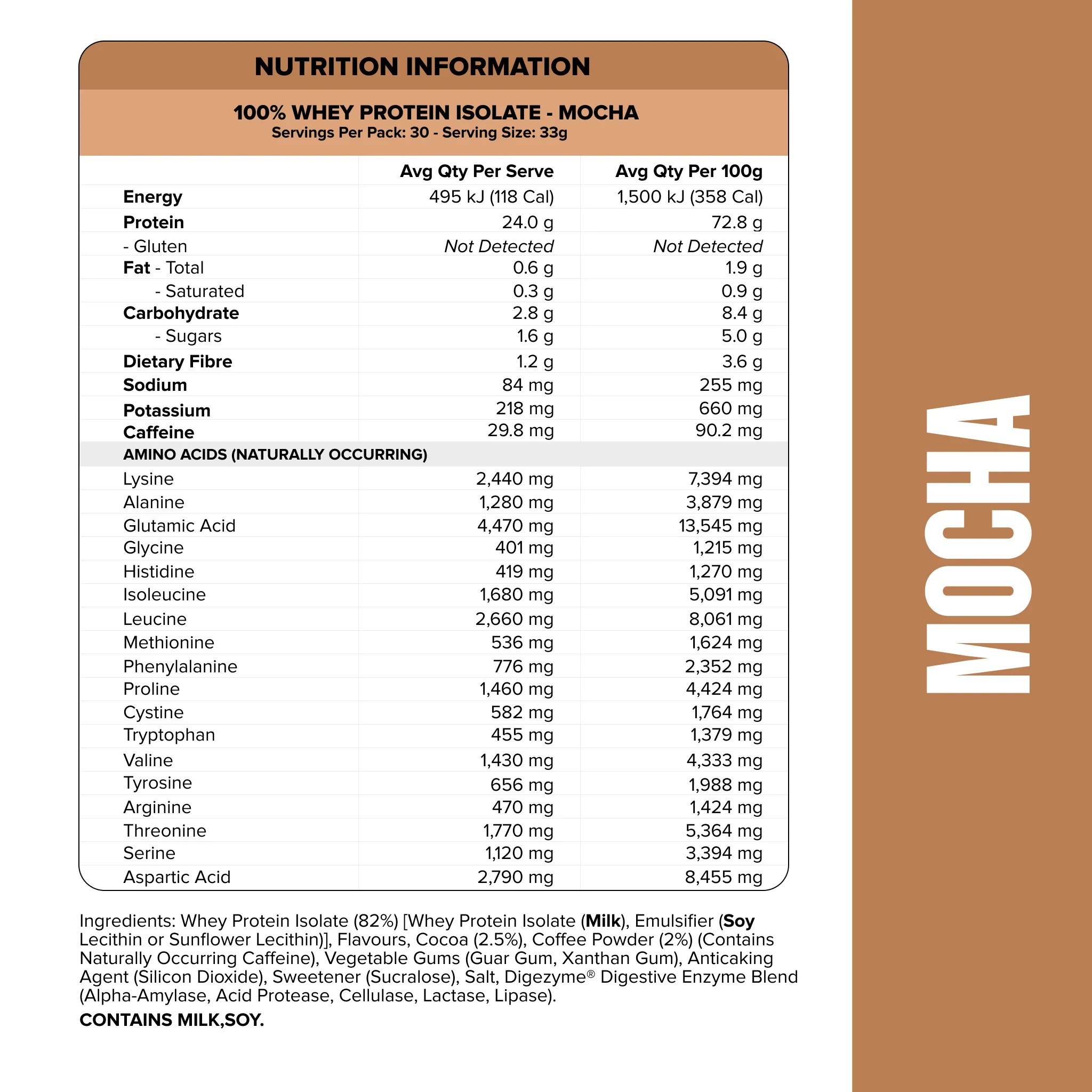 WHEY Protein Isolate - Mocha - 30 serves - Image 3