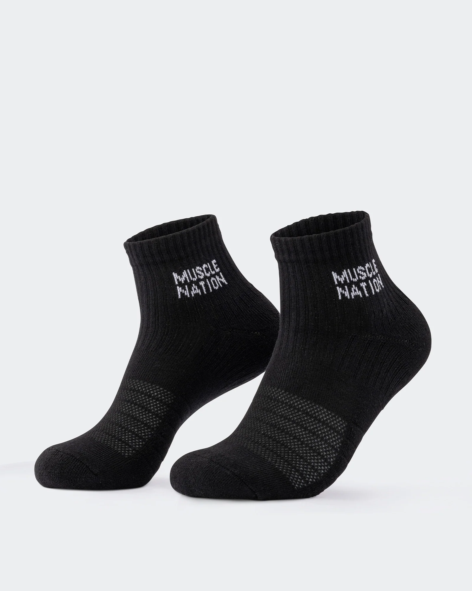 Womens 1/4 Crew Sock (2X Pack) - Black / White - Image 2