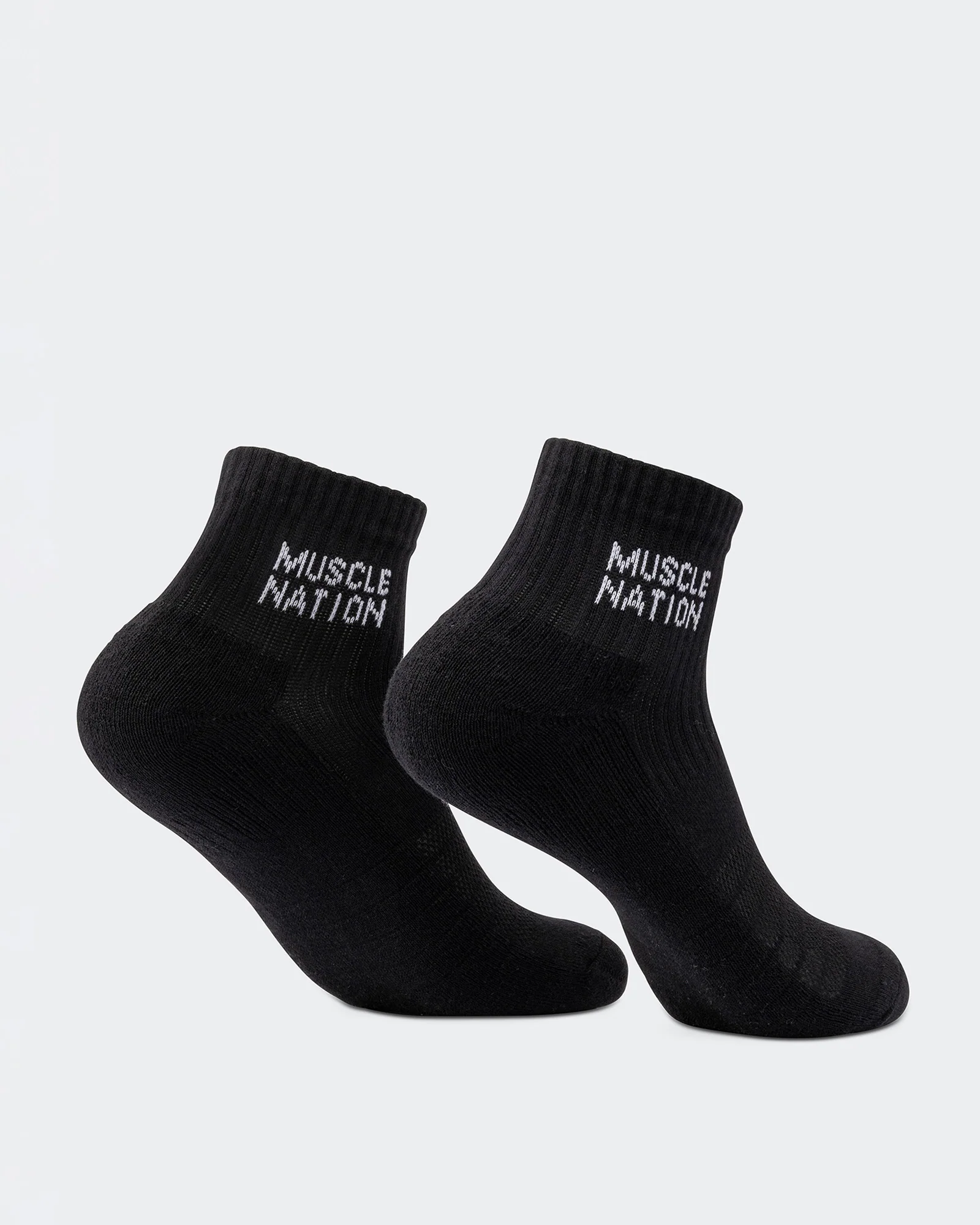 Womens 1/4 Crew Sock (2X Pack) - Black / White - Image 4