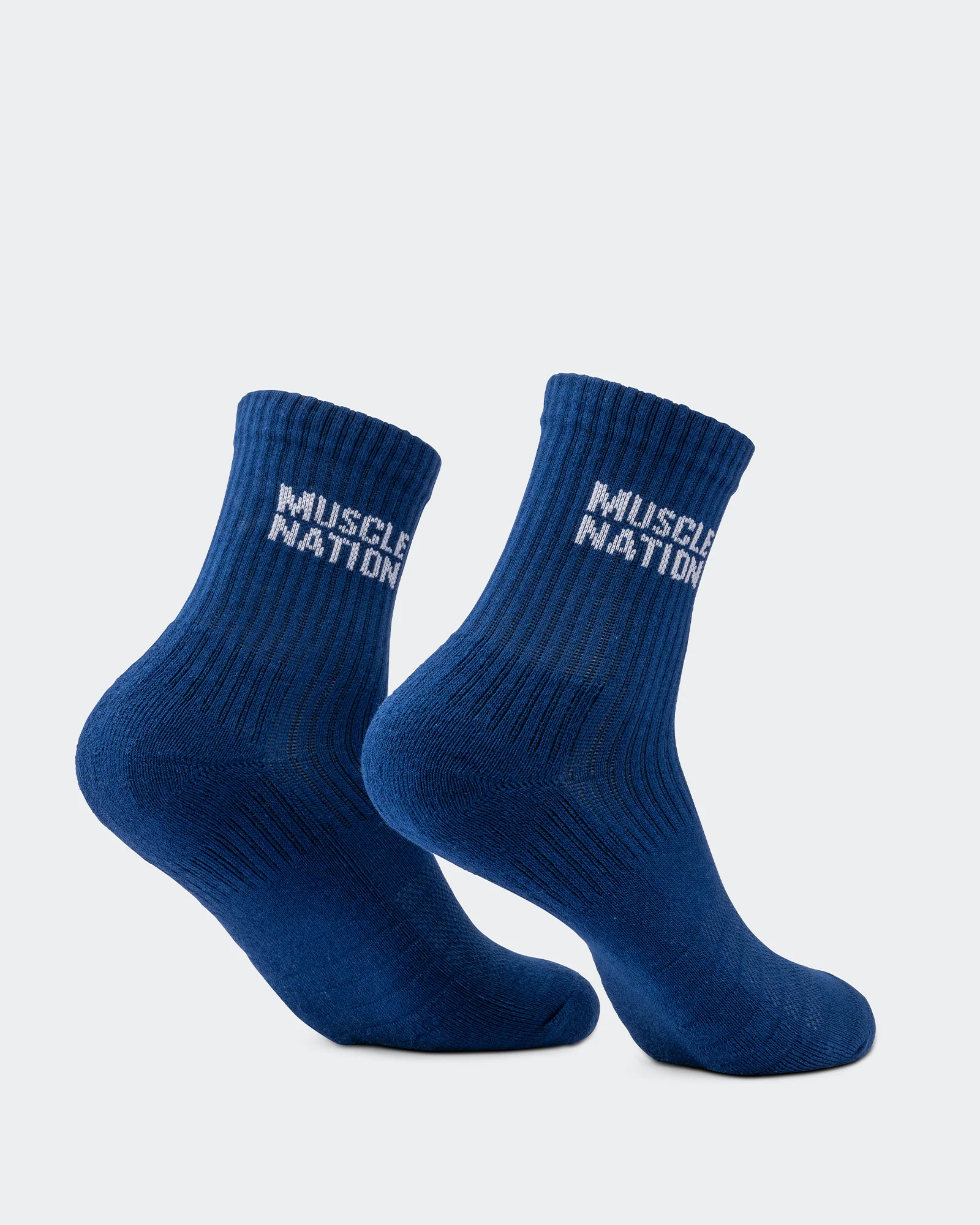 Womens Essential Crew Socks (3x Pack) - Navy / Hawaiian Blue / Off White - Image 10