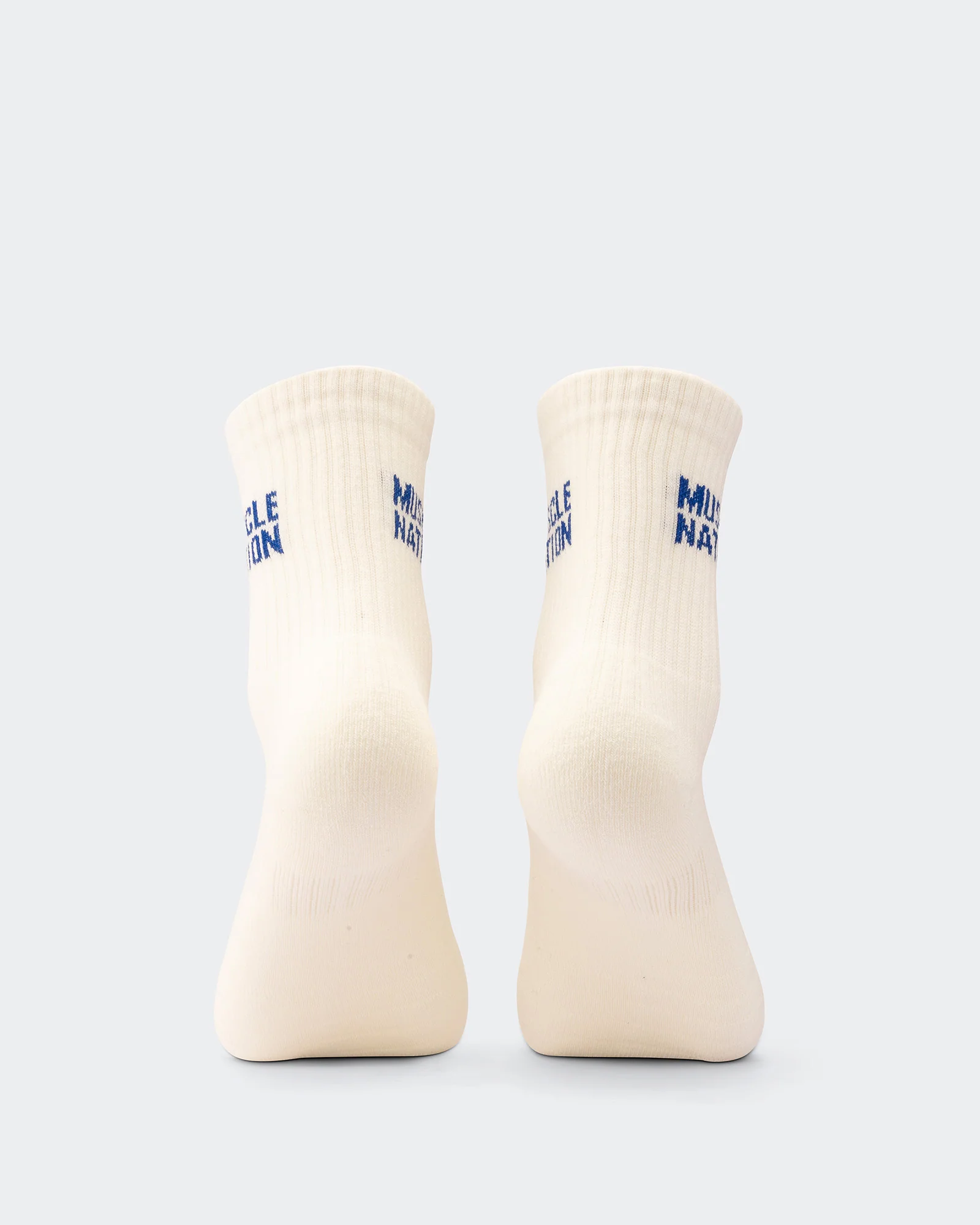 Womens Essential Crew Socks (3x Pack) - Navy / Hawaiian Blue / Off White - Image 2