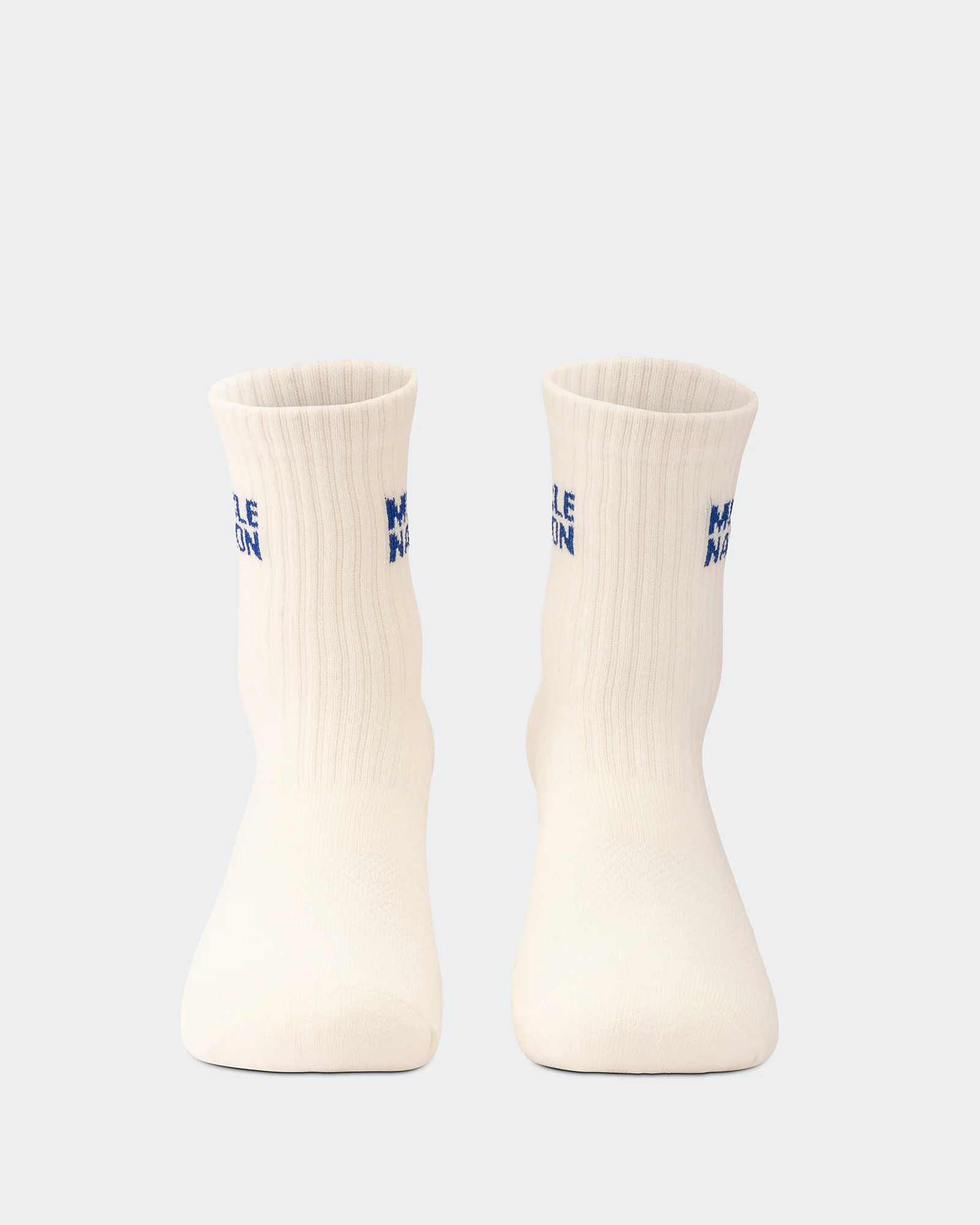 Womens Essential Crew Socks (3x Pack) - Navy / Hawaiian Blue / Off White - Image 4