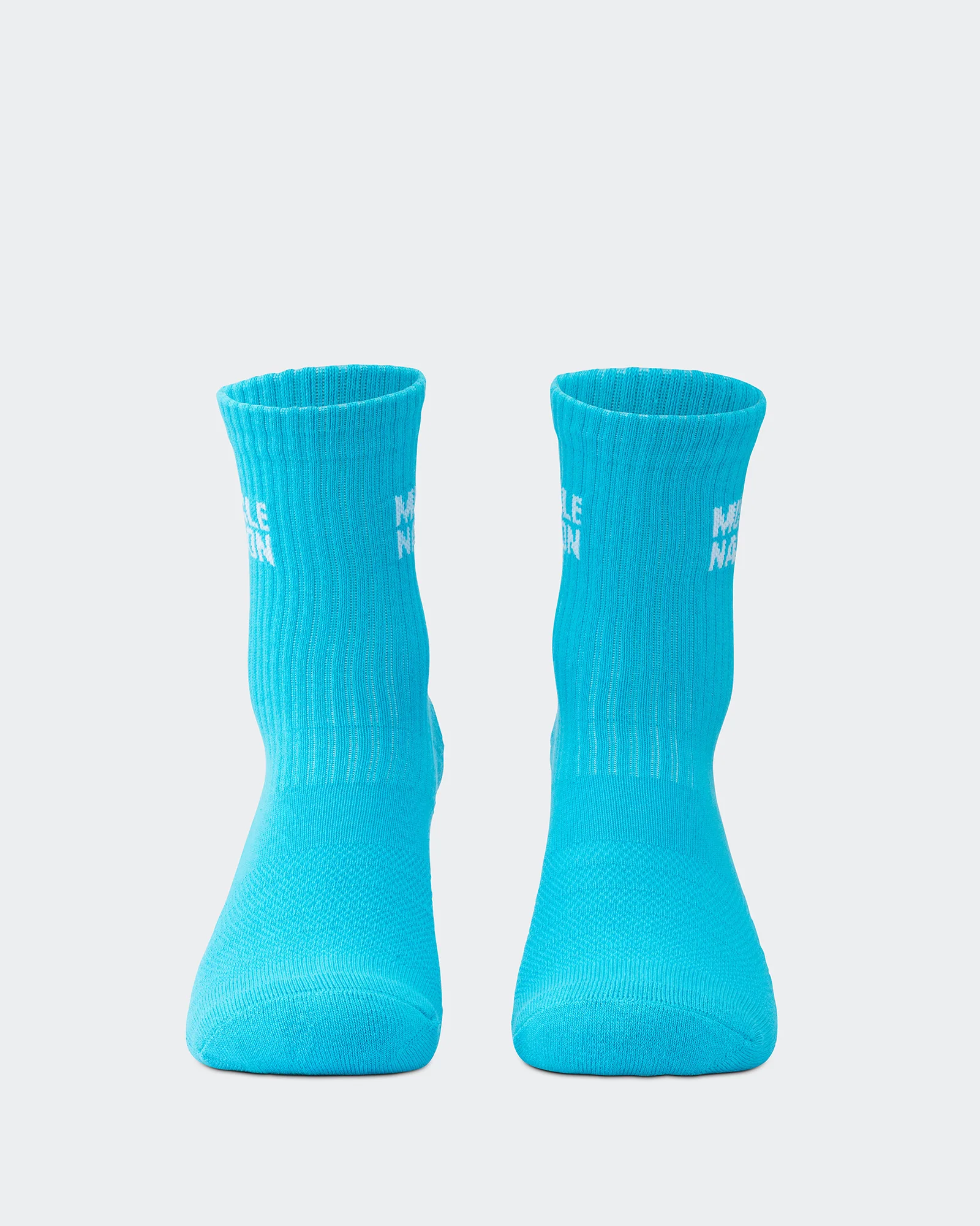 Womens Essential Crew Socks (3x Pack) - Navy / Hawaiian Blue / Off White - Image 8