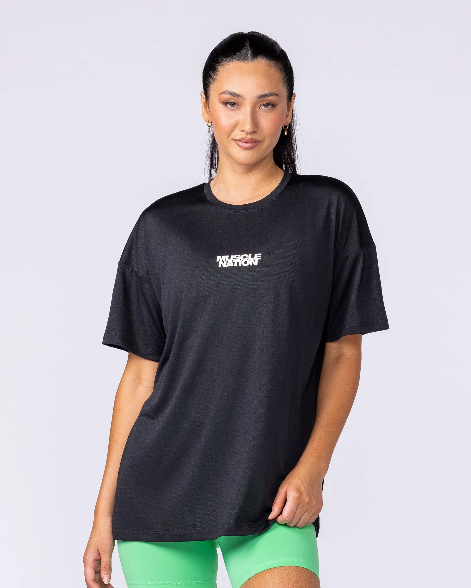 Womens Relaxed Training Tee - Black - Image 3