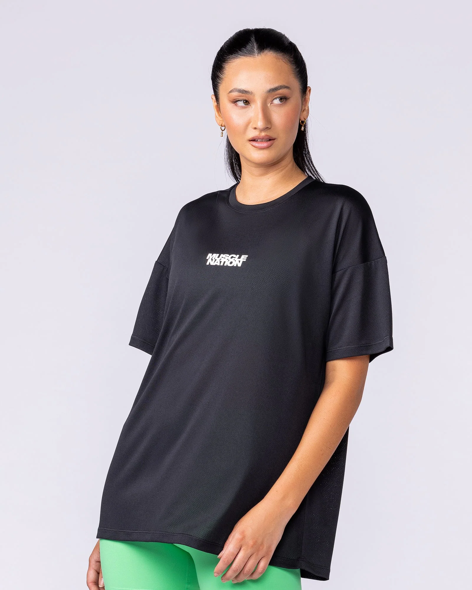 Womens Relaxed Training Tee - Black - Image 4