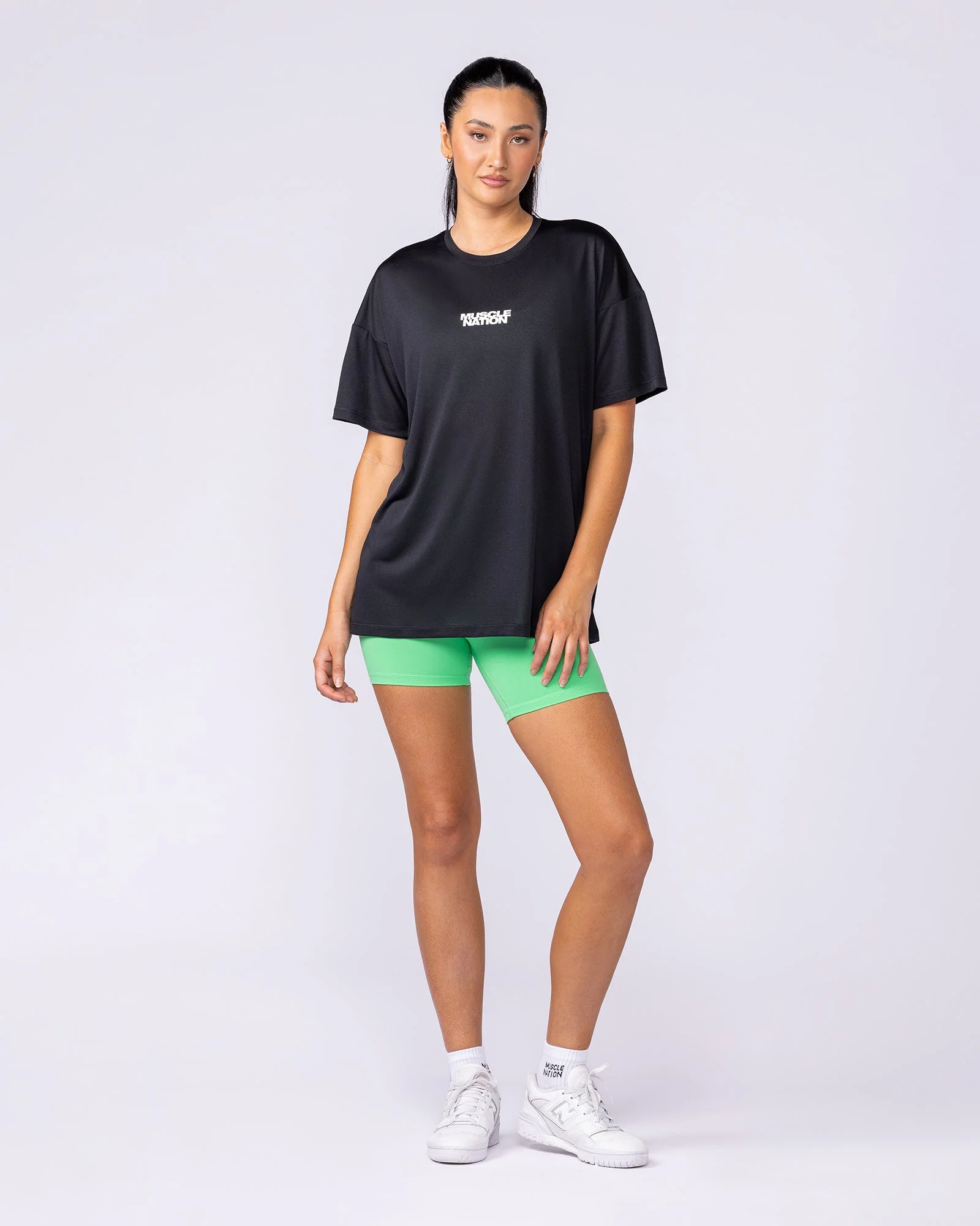 Womens Relaxed Training Tee - Black - Image 7