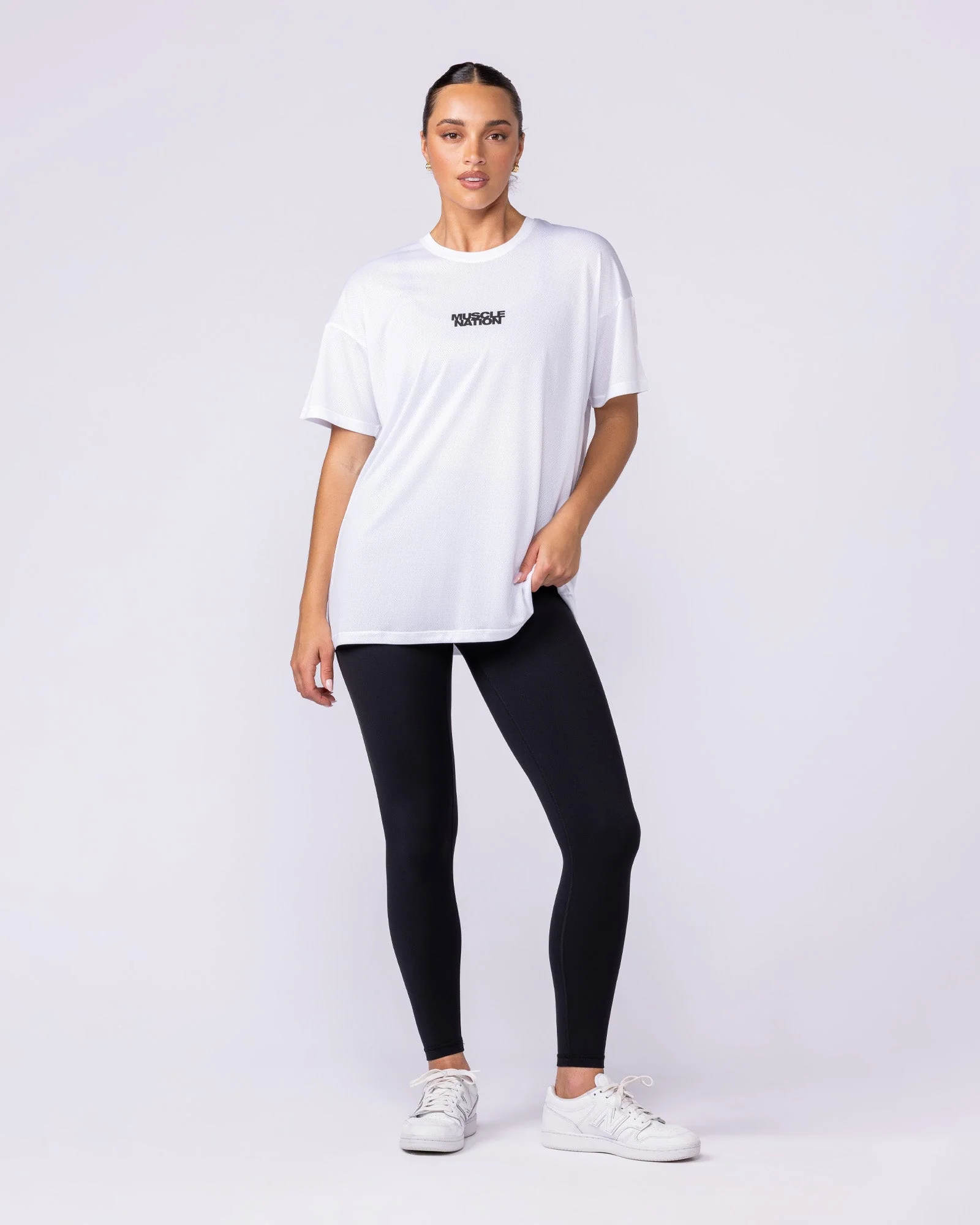 Womens Relaxed Training Tee - White - Image 5
