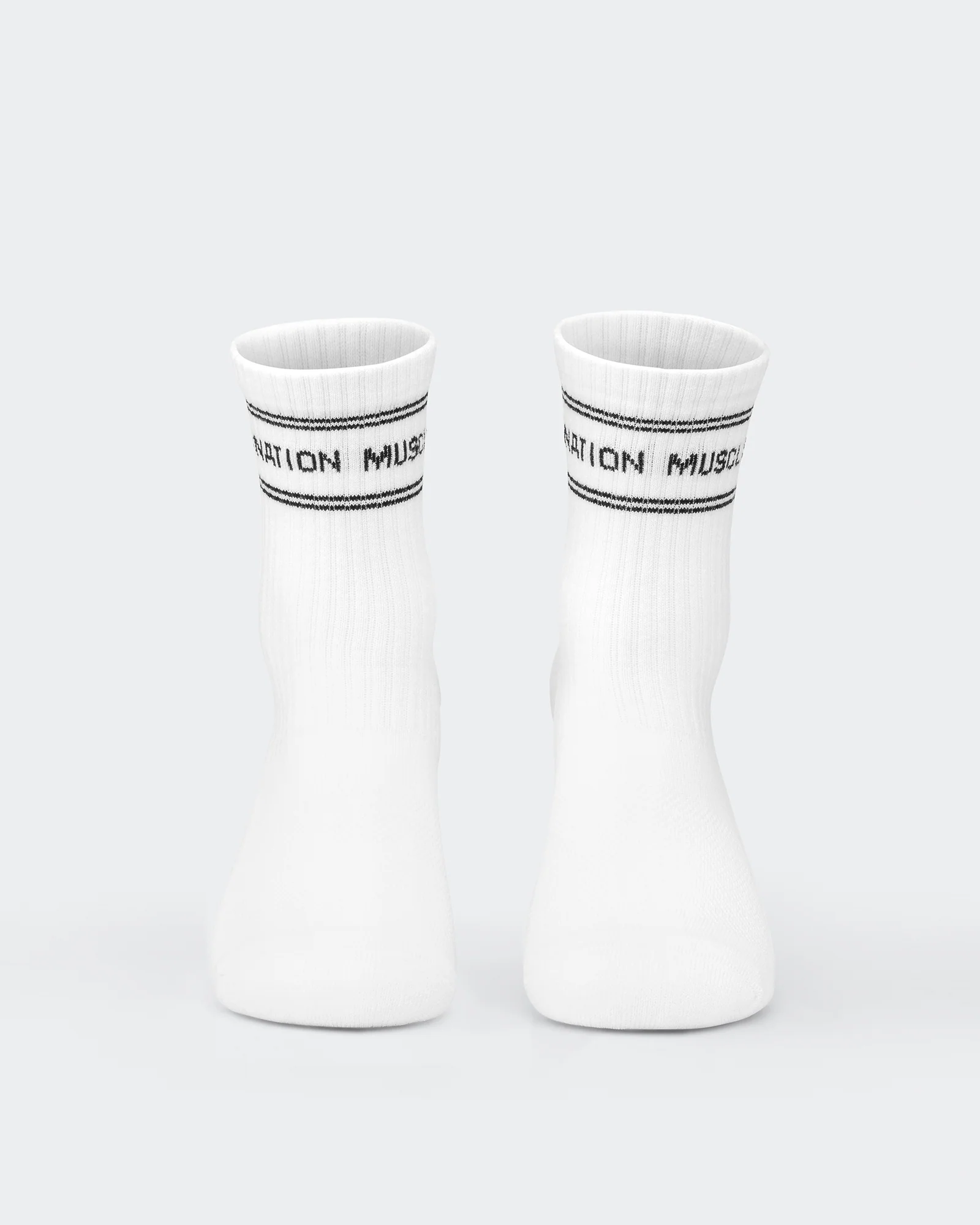 Womens Stripe Crew Sock (2x Pack) - White - Image 3
