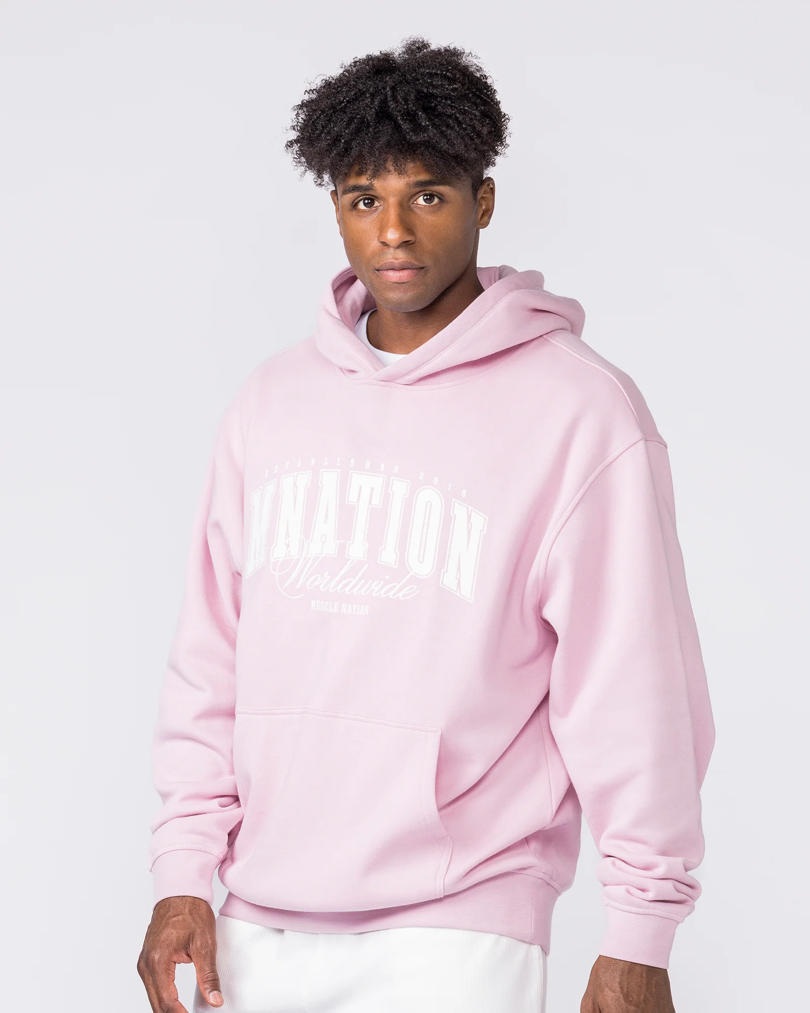 Worldclass Oversized Hoodie - Washed Powder Pink - Image 4