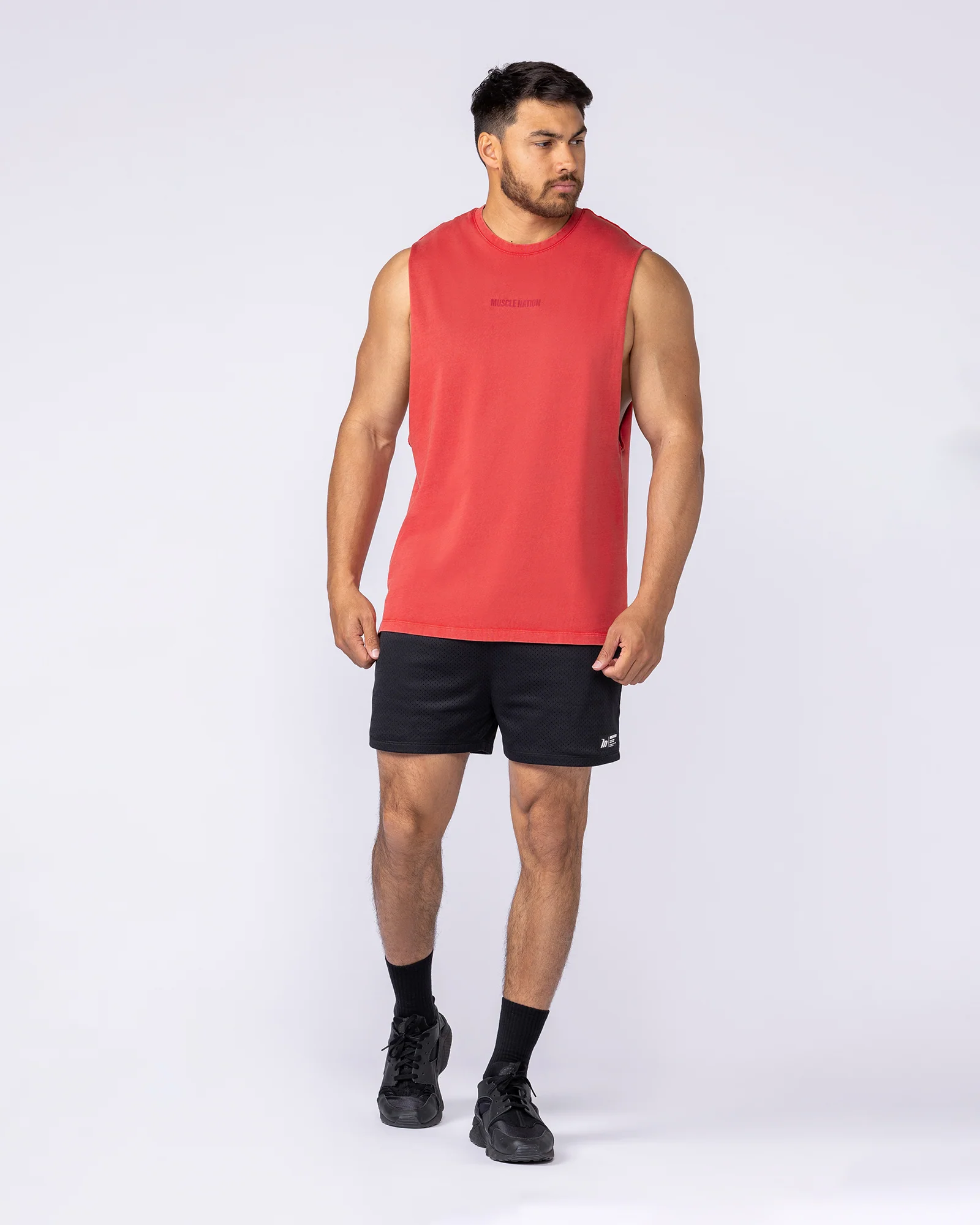 Vintage Training Drop Arm Tank - Washed Red - Image 5