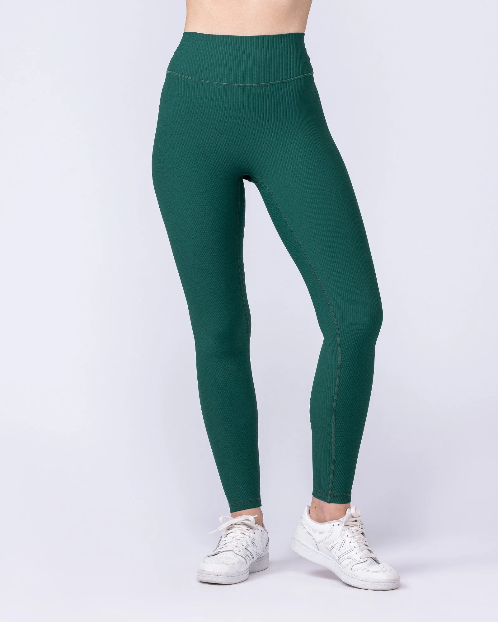 Zero Rise Rib Ankle Length Leggings - Evergreen - Image 3