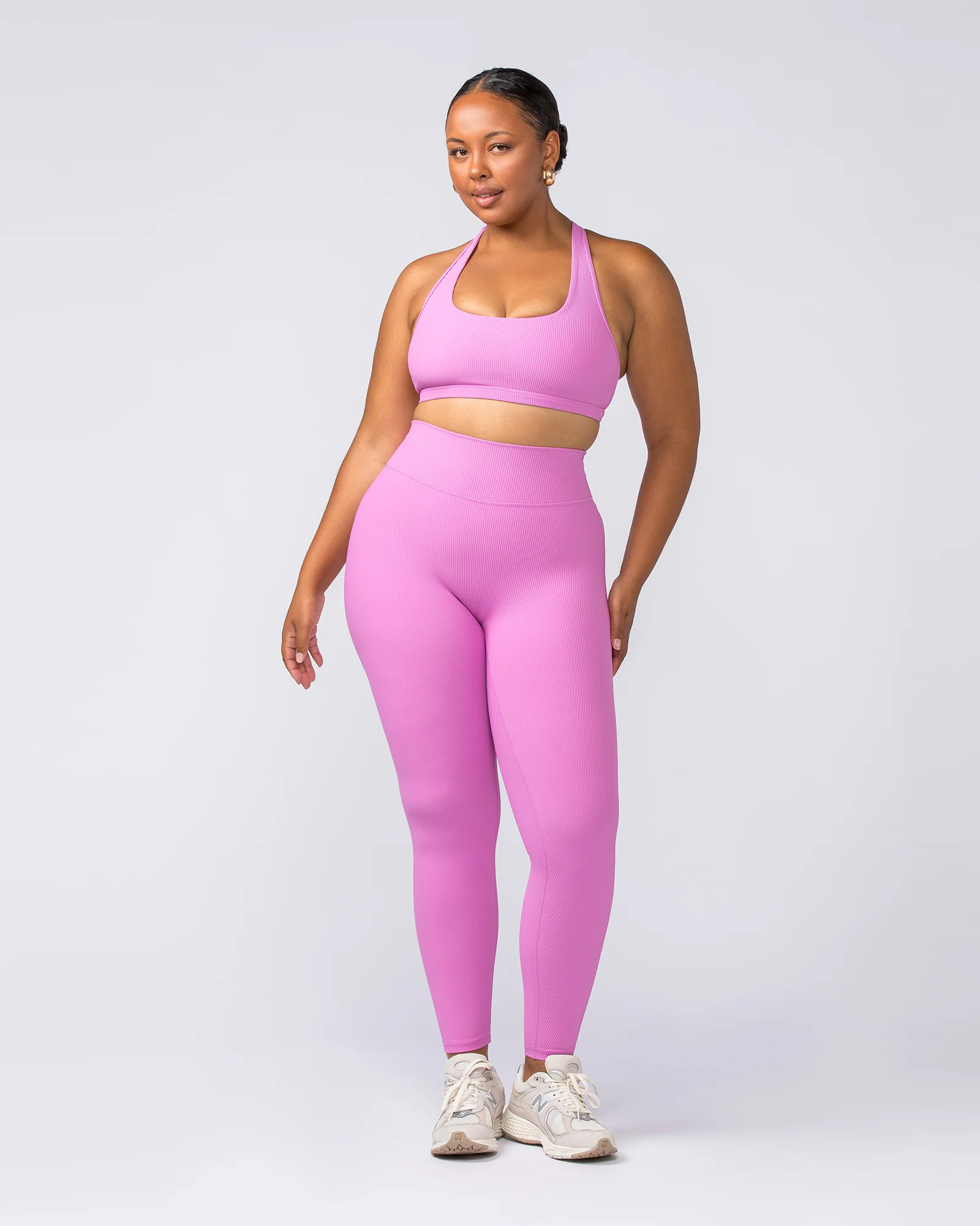 Zero Rise Rib Ankle Length Leggings - Fondant Pink - Image 5