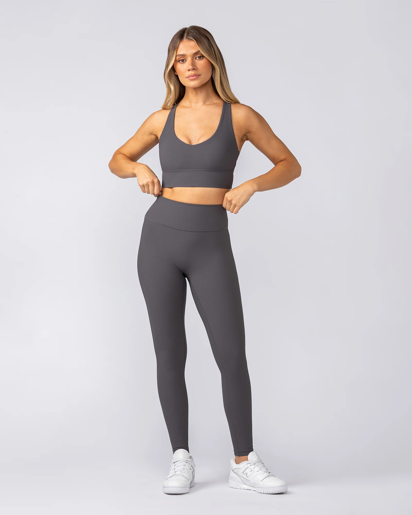 Zero Rise Rib Ankle Length Leggings - Phantom - Image 5