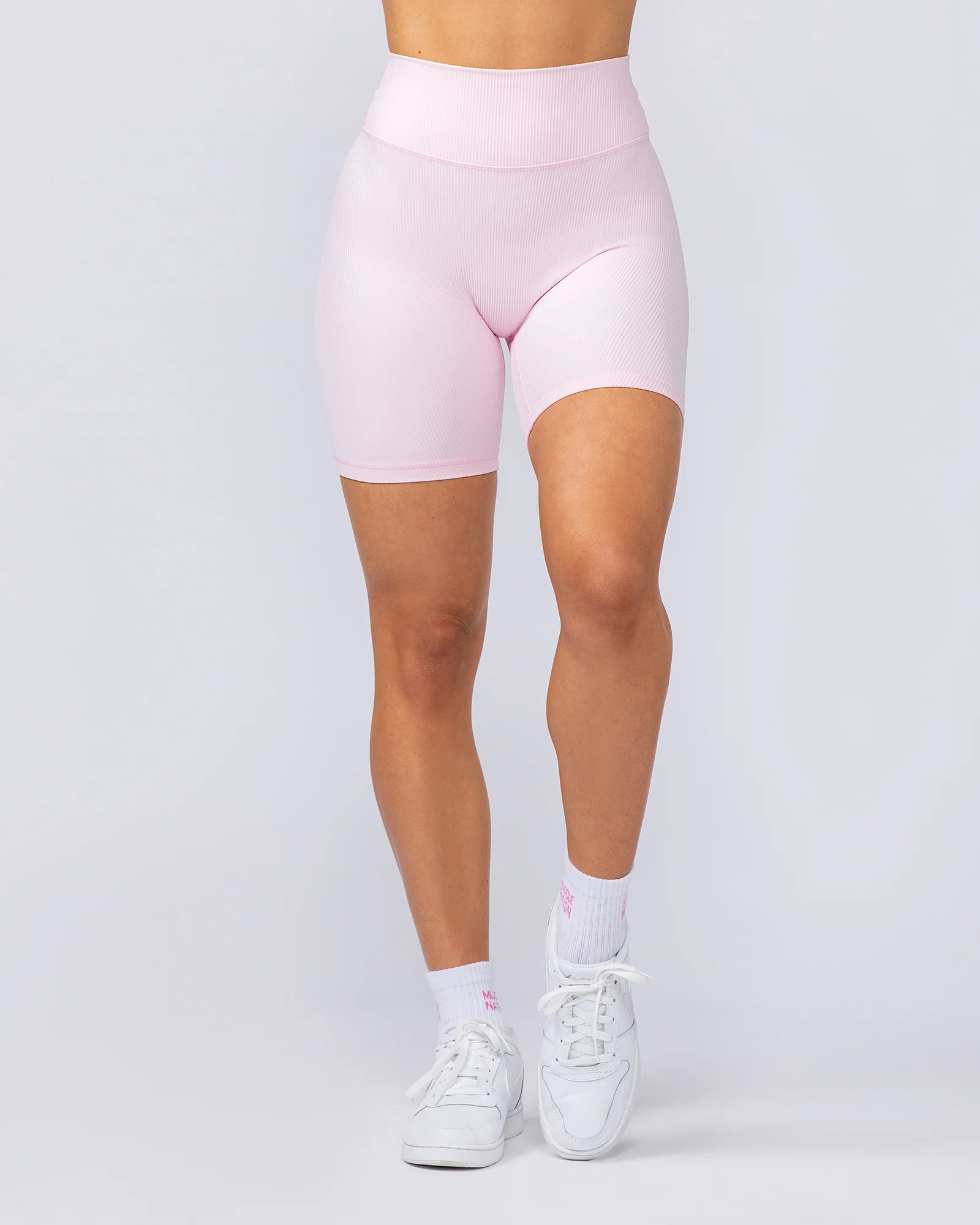 Zero Rise Rib Bike Shorts - Baby Pink - Image 3