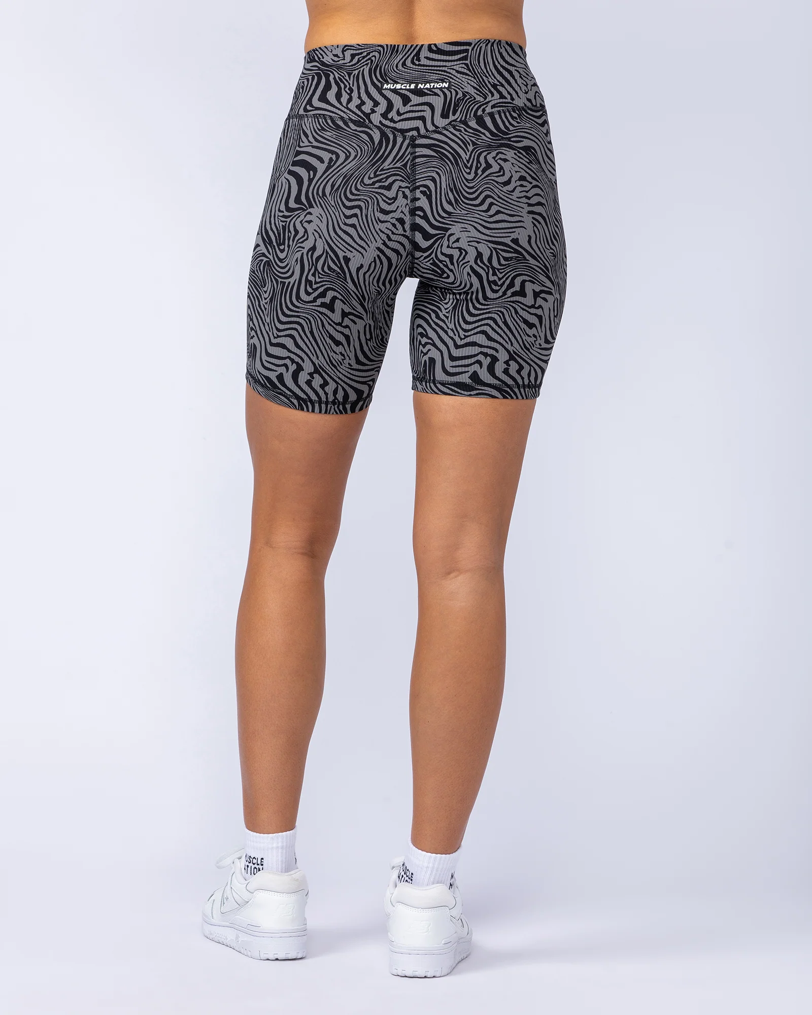 Zero Rise Rib Bike Shorts - Black Zebra - Image 6