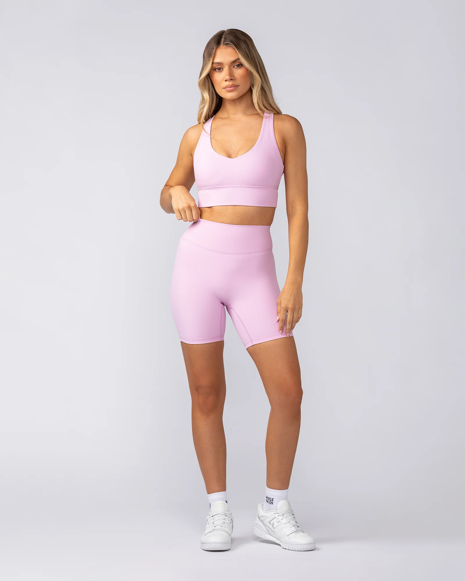 Zero Rise Rib Bike Shorts - Fairy Floss - Image 5