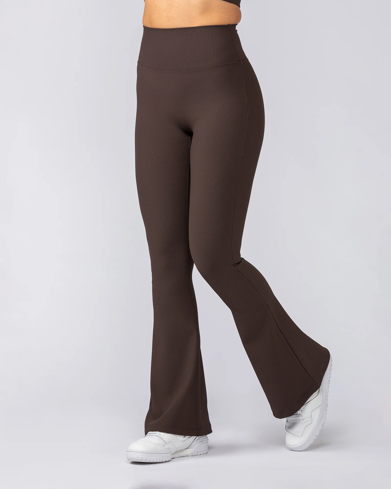 Zero Rise Rib Flare Leggings - Cocoa - Image 3